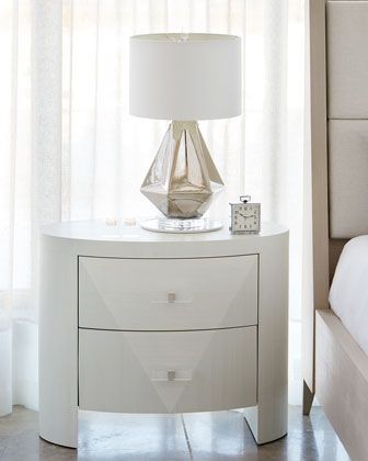 Bernhardt Axiom Oval 2 Drawer Nightstand | Nightstand Throughout 2 Drawer Oval Coffee Tables (View 7 of 15)