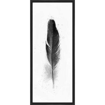 Black And White Feather Framed Giclee Print | Painting Intended For Monochrome Framed Art Prints (View 2 of 15)