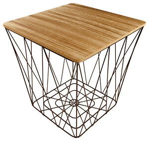 Black Geometric Side End Table Square Modern Wire Metal Inside Black Wood Storage Coffee Tables (View 10 of 15)