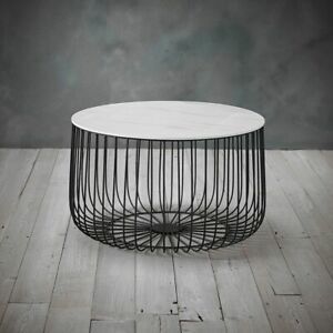 Black Metal Large Cage Coffee Table / Enzo Modern Side End With Regard To Antique White Black Coffee Tables (View 13 of 15)