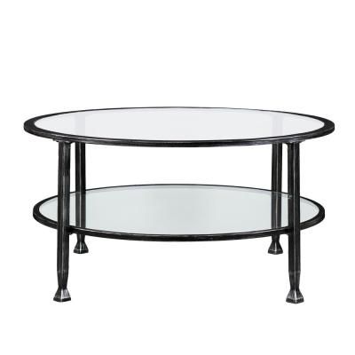 Black Metal Round Glass Coffee Table – Kaya Collection With Regard To Black Round Glass Top Cocktail Tables (View 7 of 15)