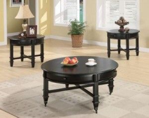 Black Round Coffee Table | Passport Furnishings Within Square Matte Black Coffee Tables (View 11 of 15)
