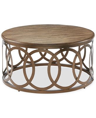 Blush & Brass Hillary Round Coffee Table, Quick Ship Pertaining To Bronze Metal Rectangular Coffee Tables (View 5 of 15)