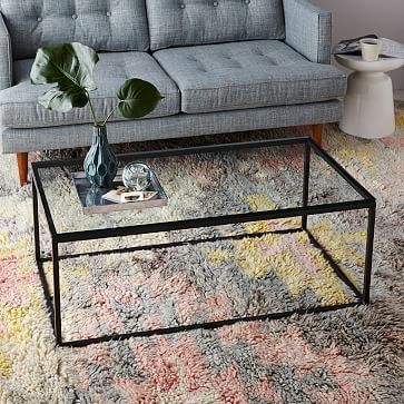 Box Frame Coffee Table – Glass/Antique Bronze | Buy Coffee In Bronze Metal Rectangular Coffee Tables (View 3 of 15)