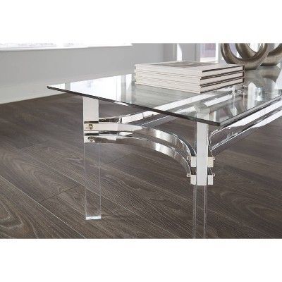 Braddoni Rectangular Cocktail Table Chrome – Signature In Glass And Chrome Cocktail Tables (View 4 of 15)