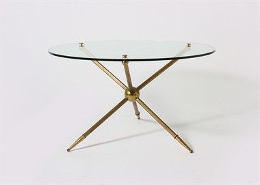 Bronze Tripod Based Coffee Table With Glass Top, C (View 14 of 15)