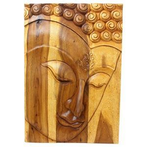 Buddha Panel Ushnisha 24 In X 36 H Oak | Wood Buddha, Wall Within Oak Wood Wall Art (View 4 of 15)