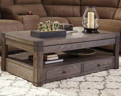Burladen Cocktail Table Wlift Top | Coffee Table, Chic For Rustic Barnside Cocktail Tables (View 4 of 15)