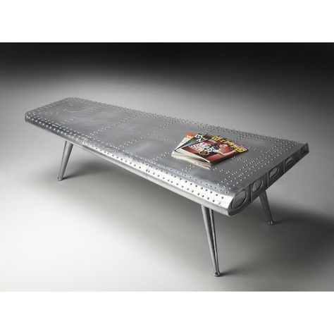 Butler Midway Aviator Cocktail Table (Silver) | Airplane Regarding Metallic Silver Cocktail Tables (View 9 of 15)