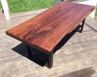 By Gritandgraintables | Coffee Table, Wood Slab, Walnut Throughout Walnut Wood And Gold Metal Coffee Tables (View 10 of 15)