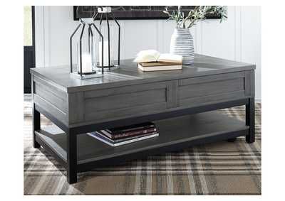 Caitbrook Gray/Black Coffee Table With Lift Top Furniture Inside Gray Driftwood Storage Coffee Tables (View 7 of 15)