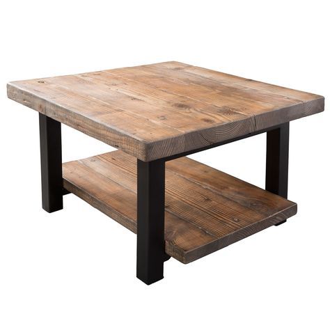 Carbon Loft Lawrence Reclaimed Cube Coffee Table (Solid Within Natural Wood Coffee Tables (View 2 of 15)
