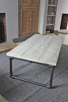 Casey White Washed Reclaimed Wood Coffee Tableurban With Oceanside White Washed Coffee Tables (View 8 of 15)