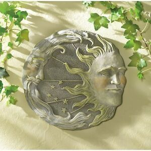 Celestial Sky Sun Moon Stepping Stone Plaque Home Garden Pertaining To Lunar Wall Art (View 5 of 15)