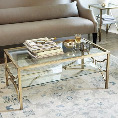 Celine Coffee Table | Ballard Designs With Regard To Antiqued Gold Leaf Coffee Tables (View 10 of 15)