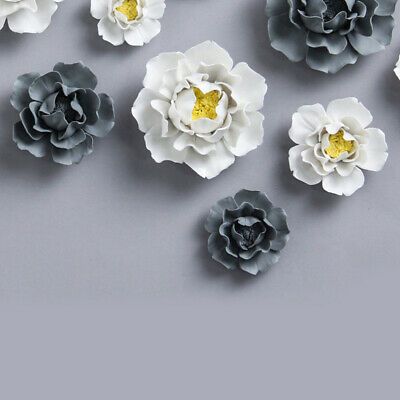 Ceramic Flower 3D Wall Decor Hangings Home Room Wall Within Flowers Wall Art (View 13 of 15)
