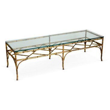 Check Out This Item At One Kings Lane! Faux Bamboo Gold Throughout Silver Leaf Rectangle Cocktail Tables (View 2 of 15)