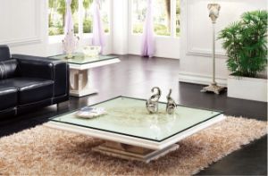 China Square Marble Stone Base Glass Top Coffee Table Pertaining To Light Natural Drum Coffee Tables (View 6 of 15)