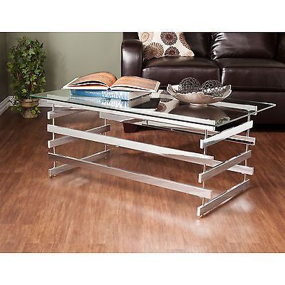 Chrome Glass Cocktail/ Coffee Table | Modern Furniture With Glass And Chrome Cocktail Tables (View 11 of 15)
