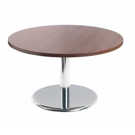 Circular Reception Coffee Table With Chrome Trumpet Base Intended For Chrome Coffee Tables (View 11 of 15)