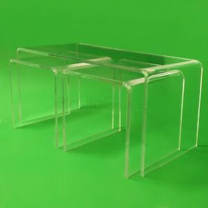 Clear Acrylic Plastic Nest Of 3 Tables, Bedside Table For Acrylic Coffee Tables (View 6 of 15)