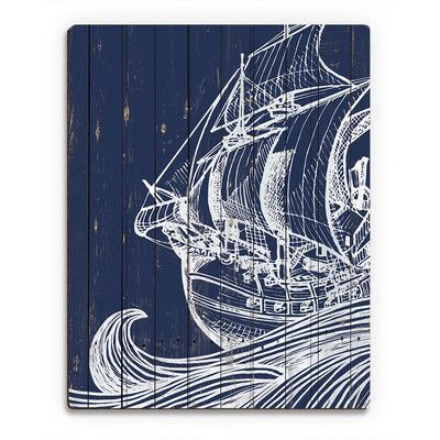 Click Wall Art Rustic Waves And Boat Graphic Art On Plaque For Wave Wall Art (View 6 of 15)