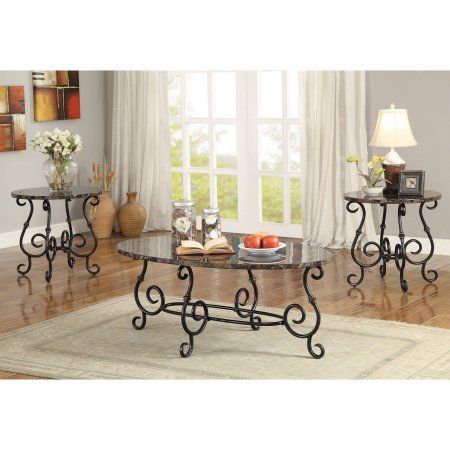 Coaster Furniture Faux Marble Top 3 Piece Coffee Table Set With Faux Marble Coffee Tables (View 6 of 15)