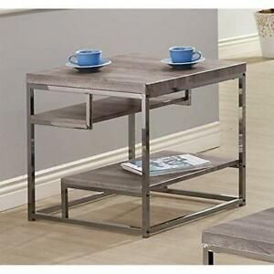 Coaster Home Furnishings 2 Shelf End Table Weathered Grey Pertaining To 2 Shelf Coffee Tables (View 9 of 15)