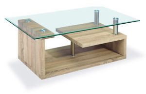 Coffee Table Clear Glass Rectangle Top Wooden Frame Pertaining To Chrome And Glass Rectangular Coffee Tables (View 10 of 15)