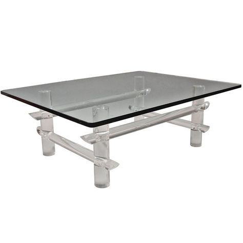 Coffee Table Signed Les Prismatiques Lucite | Table, Table Regarding Acrylic Modern Coffee Tables (View 6 of 15)