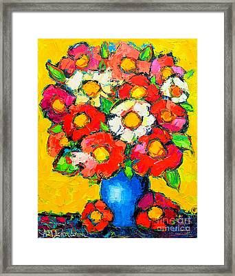 Colorful Wildflowers Paintingana Maria Edulescu Intended For Colorful Framed Art Prints (View 7 of 15)
