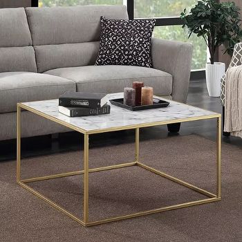 Convenience Concepts Gold Coast Faux Marble Coffee Table Regarding Faux Marble Coffee Tables (View 4 of 15)