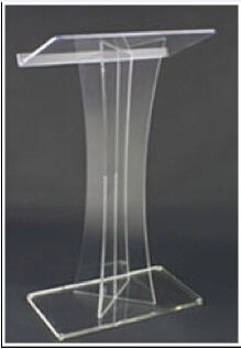 Crystal Clear Acrylic Podium To Speak Transparent Bible With Regard To Gold And Clear Acrylic Side Tables (View 10 of 15)