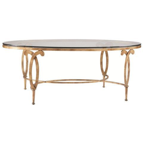 Cth Sherrill Occasional Oval Cocktail Table M68 22 For Glass And Gold Oval Coffee Tables (View 8 of 15)
