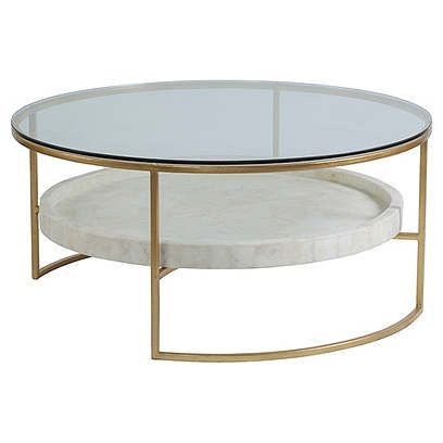 Cumulus Round Coffee Table, White/Gold From One Kings Lane In Gloss White Steel Coffee Tables (View 12 of 15)
