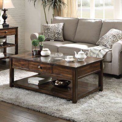 Darby Home Co Ipswich Traditional Rectangular Glass And Inside Wood Rectangular Coffee Tables (View 6 of 15)