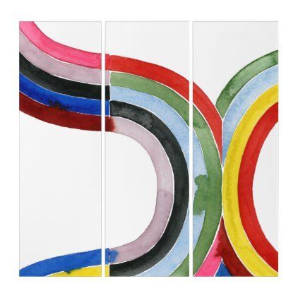 Deconstructed Rainbow – Horizontal Triptych | Zazzle In Rainbow Wall Art (View 3 of 15)