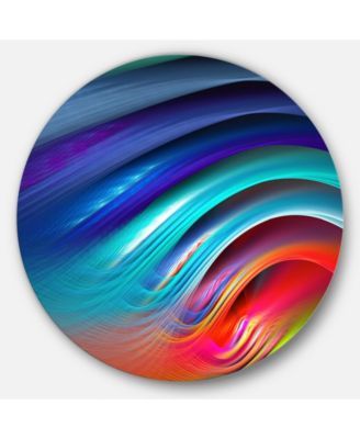 Designart 'Beautiful Fractal Rainbow Waves' Floral Round Pertaining To Rainbow Wall Art (View 13 of 15)