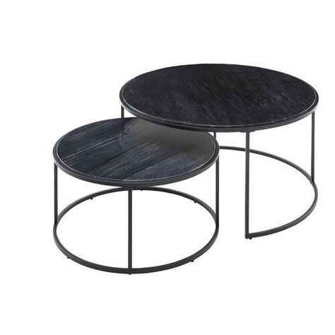 Dinh 2 Piece Nest Of Table Metro Lane | Coffee Table In 2 Piece Modern Nesting Coffee Tables (View 11 of 15)