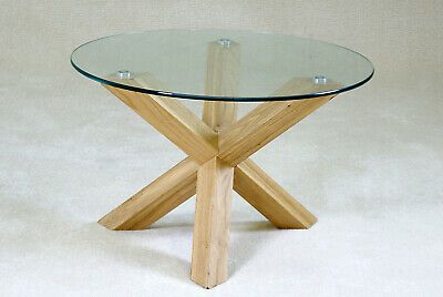 Dining Kitchen Table Round Clear Glass Top (95Cm) Light With Coffee Tables With Tripod Legs (View 8 of 15)