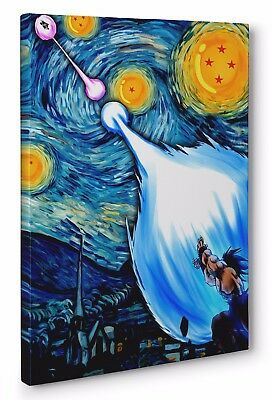 Dragon Ball Z Starry Night Portrait Framed Canvas Print For Night Wall Art (View 11 of 15)