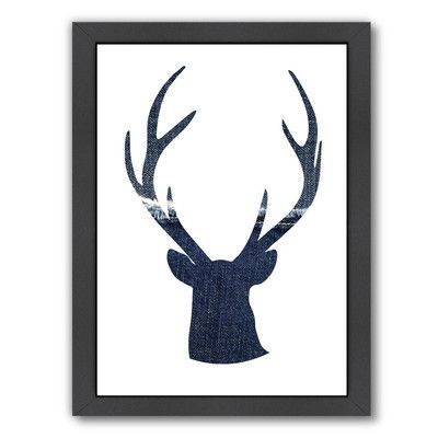 East Urban Home Deer 1 Framed Graphic Art | Art, Tole Throughout Urban Tribal Wood Wall Art (View 14 of 15)
