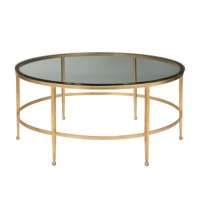 Edmund Cocktail Table Round Gold | Frontgate | Gold Coffee Within Metallic Gold Cocktail Tables (View 14 of 15)