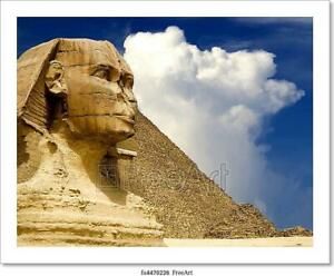 Egyptian Sphinx And Pyramid Art/Canvas Print (View 9 of 15)