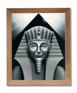 Egyptian Sphinx And Pyramid Wall Picture Honey Framed Art Throughout Spinx Wall Art (View 2 of 15)