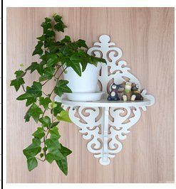 Elegant Wall Mounted Shelves Carved Look Wooden White Art For Elegant Wood Wall Art (View 15 of 15)