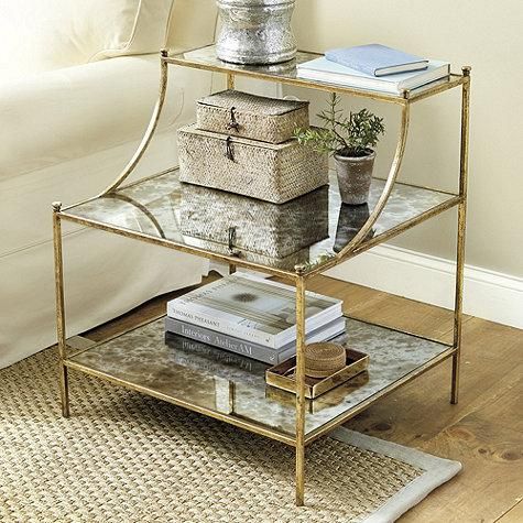 Emeline Side Table In Gold For Antique Gold And Glass Coffee Tables (View 2 of 15)