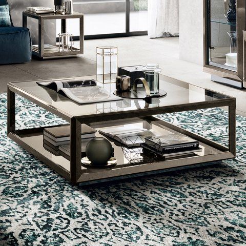 Emilia Silver Birch Square Glass Coffee Table – Lycroft Within Metallic Gold Modern Cocktail Tables (View 5 of 15)
