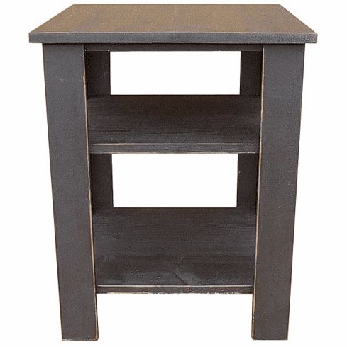 End Table With Shelves, 20 Inch Wide Within Cream And Gold Coffee Tables (View 5 of 15)