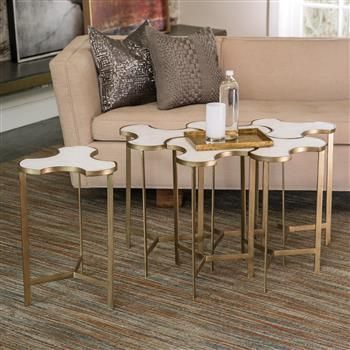 Enigma Hollywood Regency Antique Gold White Marble Jigsaw Throughout White Marble And Gold Coffee Tables (View 10 of 15)